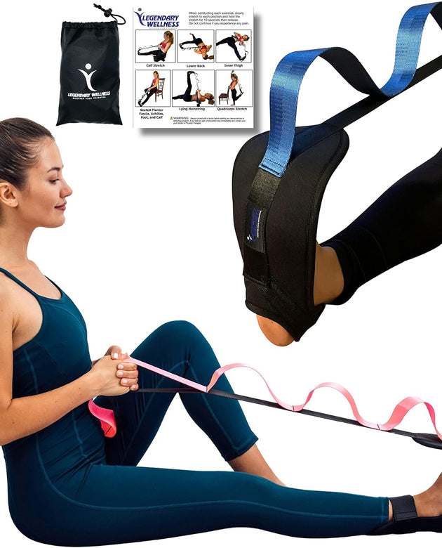 Stretching Strap Hamstring Stretcher - Stretching Equipment, Stretching Bands, Foot Stretcher, Calf Stretcher, Leg Stretcher, Ankle Stretcher Stretch Band, Ligament Stretching Belt, Stretch Strap