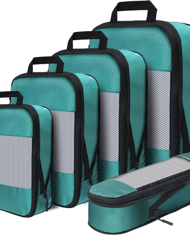 Compression Packing Cubes for Suitcases,5 Set Travel Essentials, Lightweight