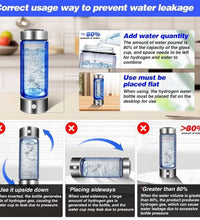 2024 Hydrogen Water Bottle,Hydrogen Water Bottle Generator,3Min Quick Electrolysis,Suitable for Travel,Exercise,Gift for Love