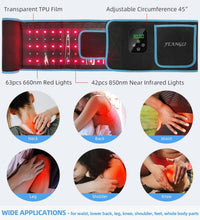 Red Light Therapy, Cordless Red Infrared Light Therapy Belt Rechargeable Wireless for Body Waist Back Knee Joints Pain Relief, Reduce Inflammation, Faster Healing (Upgrade)
